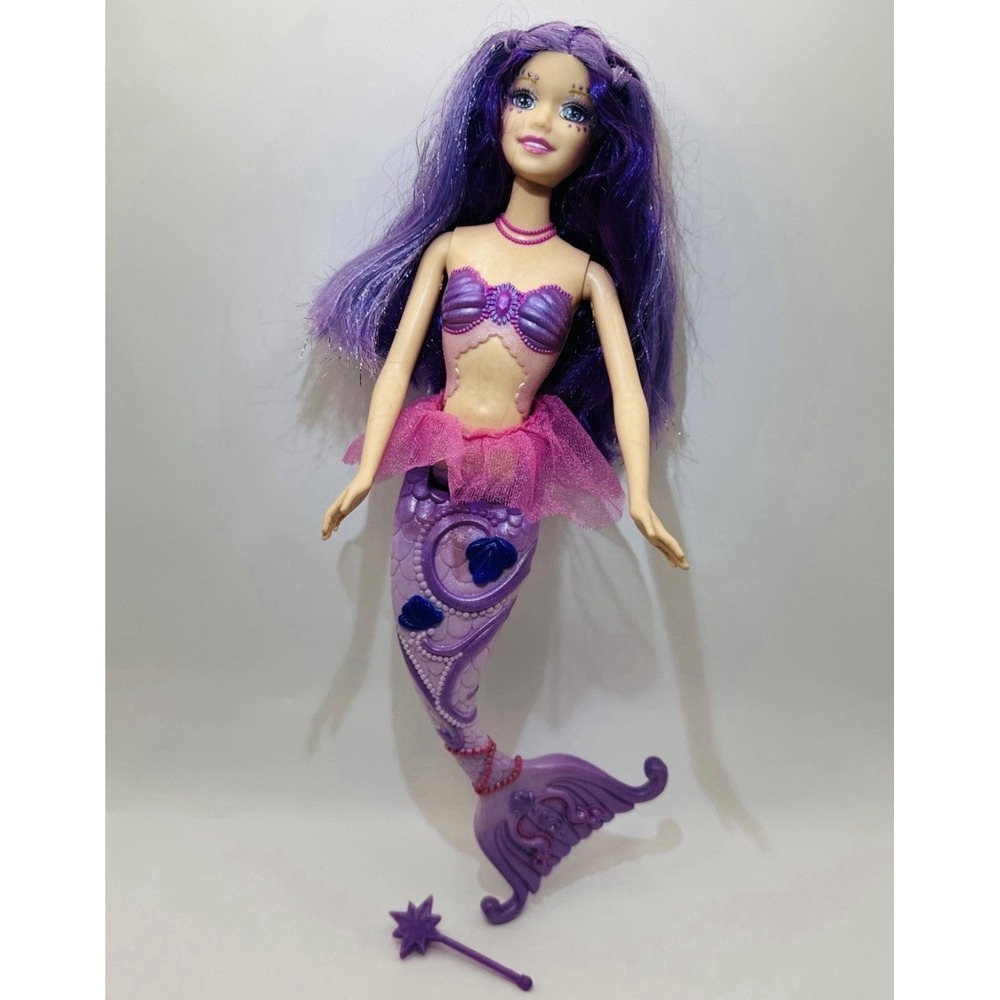 Barbie Fairytopia Mermaidia Merissa Mermaid Doll 2005 Complete w Skirt Wand